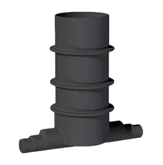PE put Ø600 met stromingsprofiel, H=3000mm,Ø 160/200 aansl.