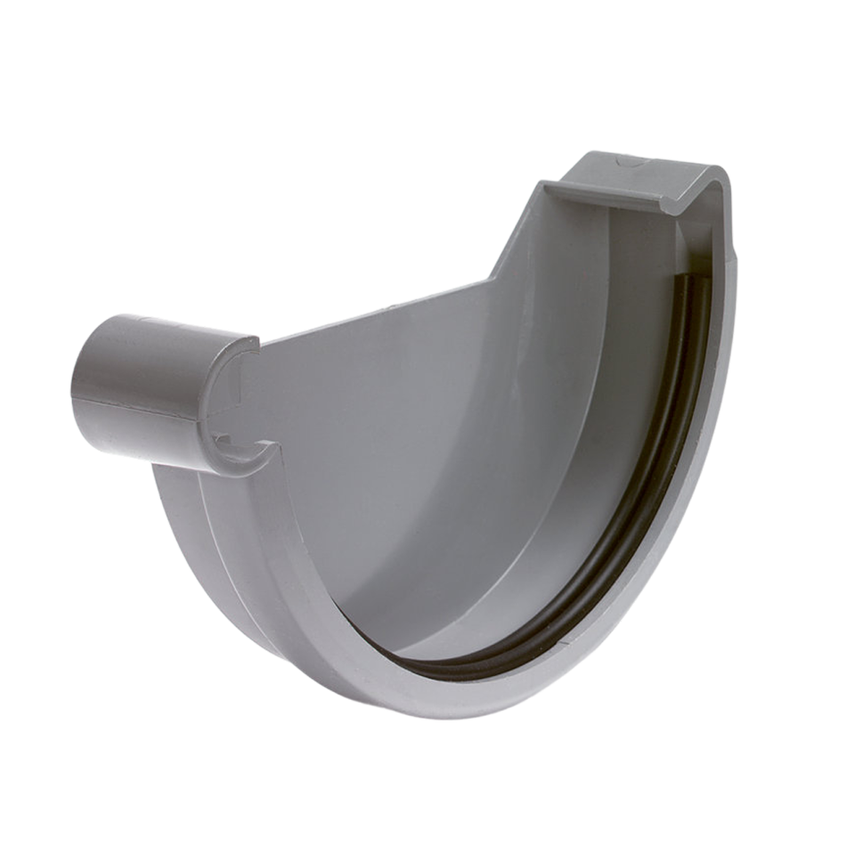 S-lon Klem eindstuk voor mastgoot 180mm, Links, grijs