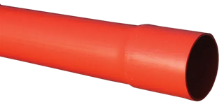PVC kabelbeschermingsbuis 50 x 1,8 mm, Rood, L= 5 m + L-mof