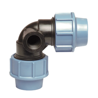 Unidelta PP Knie 90° met zij-aftakking 25 x 25 x 1/2''