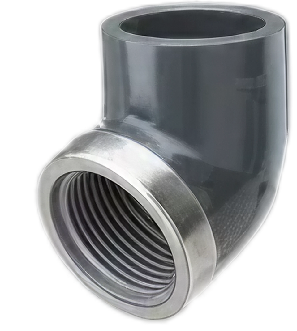 HD Knie 63mm x 2" 45° Bi.dr. met verstevigingsring