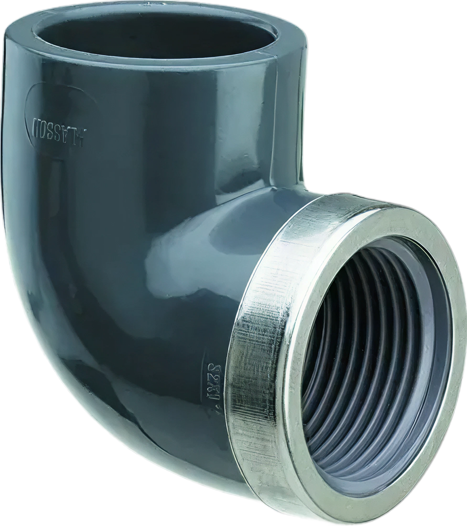 HD Knie 32mm x 1" 90° Bi.dr. met verstevigingsring