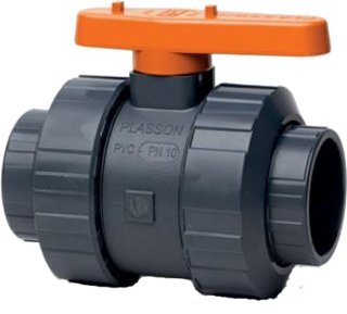 PVC Kogelkraan 110mm, 2x wartel PN10