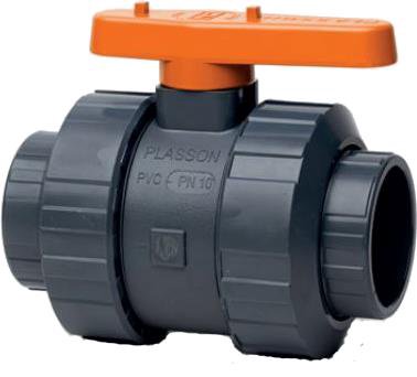 PVC Kogelkraan 110mm, 2x wartel PN10