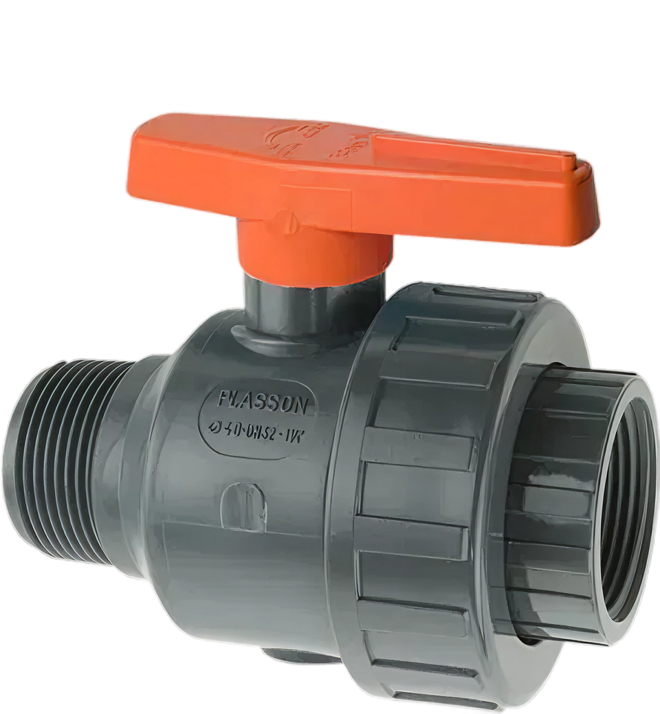 PVC Kogelkraan 1/2" Bi.dr. x Bu.dr. 1 x Wartel