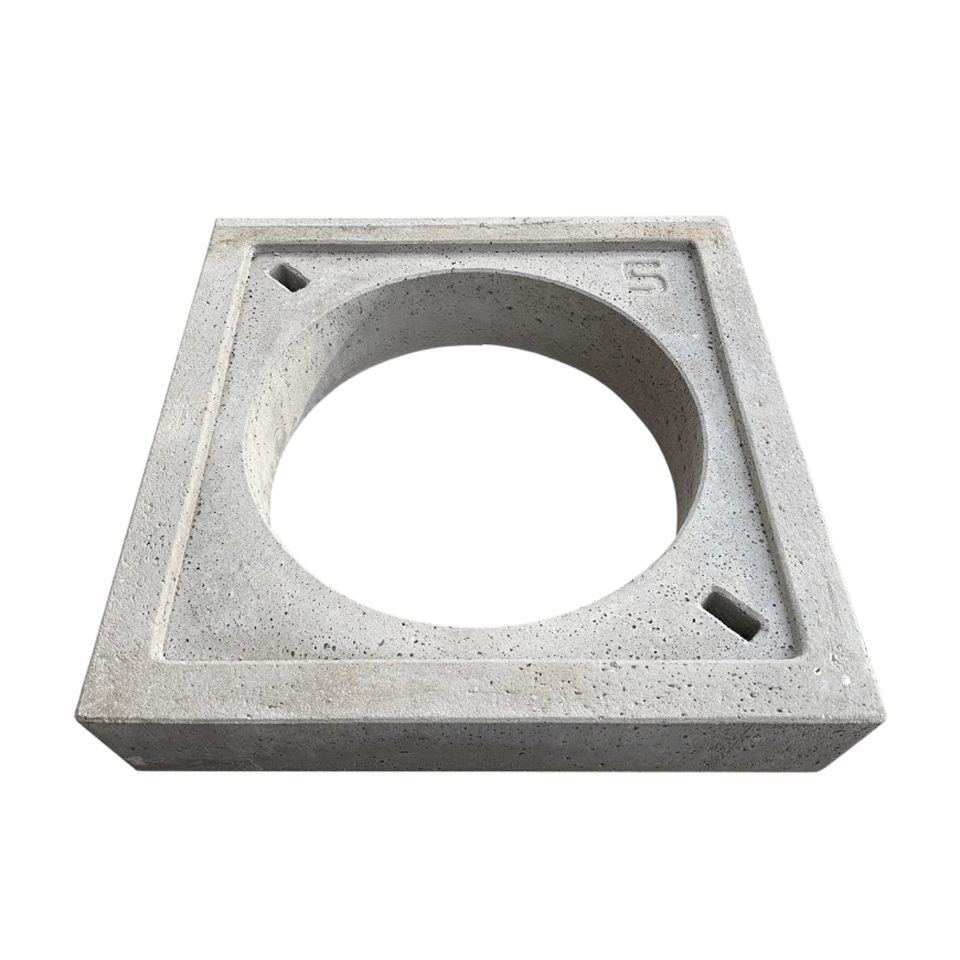 Fundatieplaat 90x90x20 cm, gat rond Ø63,5 cm