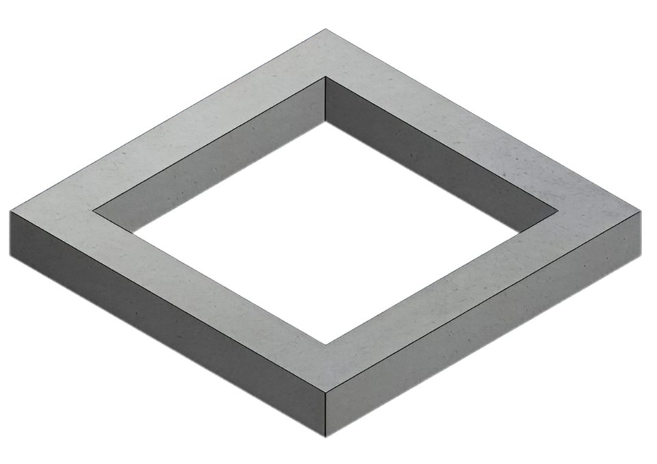 Betonstelrand vierkant, 82x82x4cm, sparing 60cm