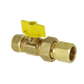 Gaskogelkraan 15 mm. knel x 1/2" kopp. binnendraad