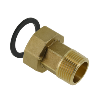 2-del. koppeling  2" con.buitendraad x 2 1/2" wartel