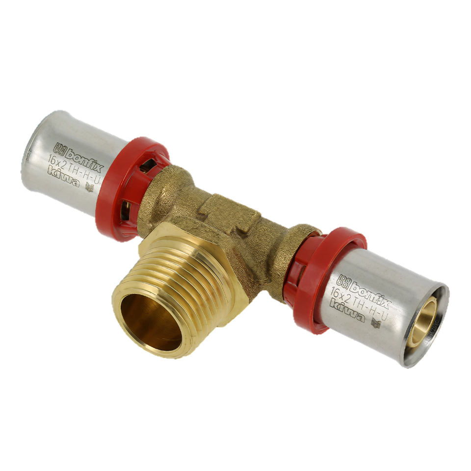 BONFIX Alu-pers 2000605 T-stuk 16 x 1/2" buitendraad x 16 mm