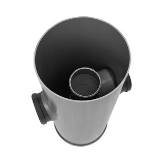 Pvc zandvangput, Ø400, incl. dub. filter, 2x 160 mm, H=100cm