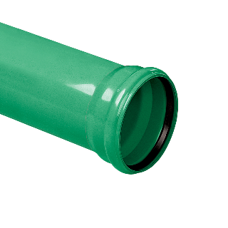 PVC buis 110 mm, groen, SN8, manchet mof, L = 5 mtr