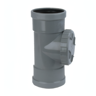 PVC ontstoppingsstuk 110mm SN4 met schroefdeksel 2x mof