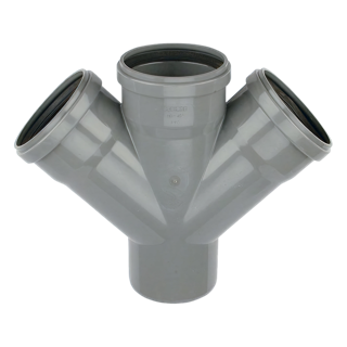 Wavin PVC M-Dubbel T-Stuk 45° GR 110 SN4 M/S