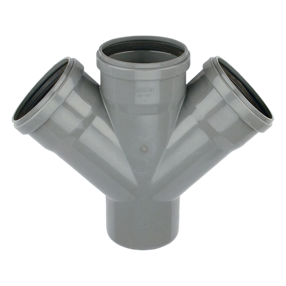 Wavin PVC M-Dubbel T-Stuk 45° GR 110 SN4 M/S